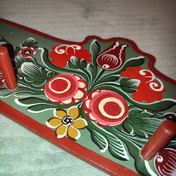 Folk Transylvanian Key Hanger Hand painted Wooden Traditional Authentic Design - Picture 8 of 12